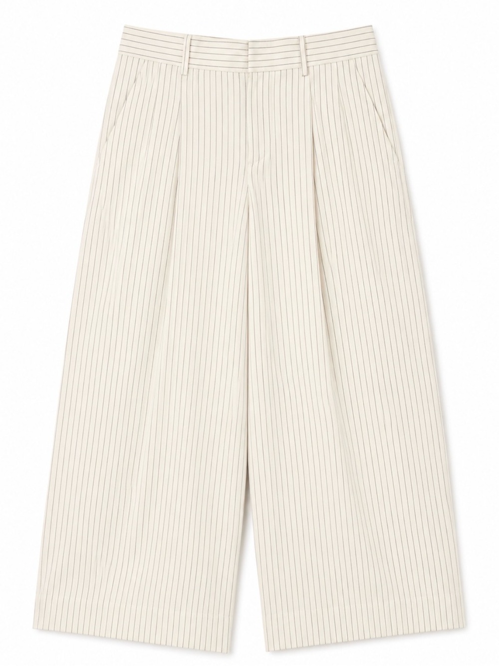Madewell The Harlow Wide-Leg Pants Size 4 Ivory Black Pinstripe Linen Blend NEW